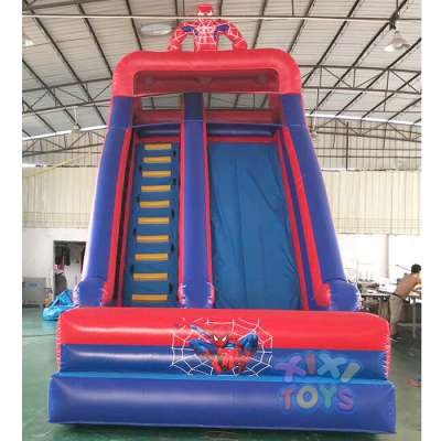 XIXI TOYS China factory small size durable PVC commercial 7m high inflatable spiderman slides for sale