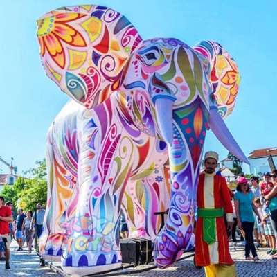 XIXI TOYS Custom Bespoke nylon air model Giant colorful Inflatable elephant for outdoor event